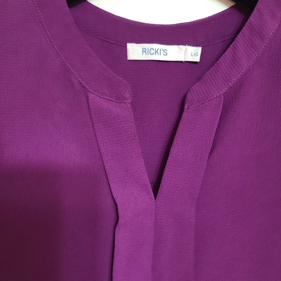 L Rickis purple blouse sleeveless top v neck - Picture 2 of 6